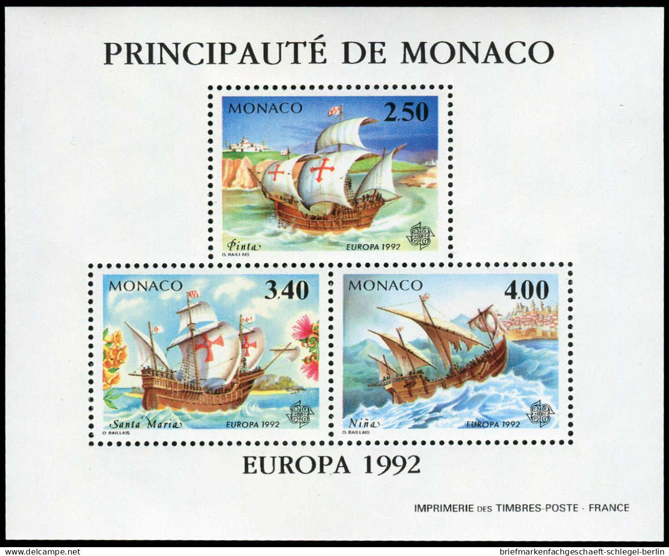 Monaco, 1992, 2070-72, Postfrisch - Sonstige & Ohne Zuordnung