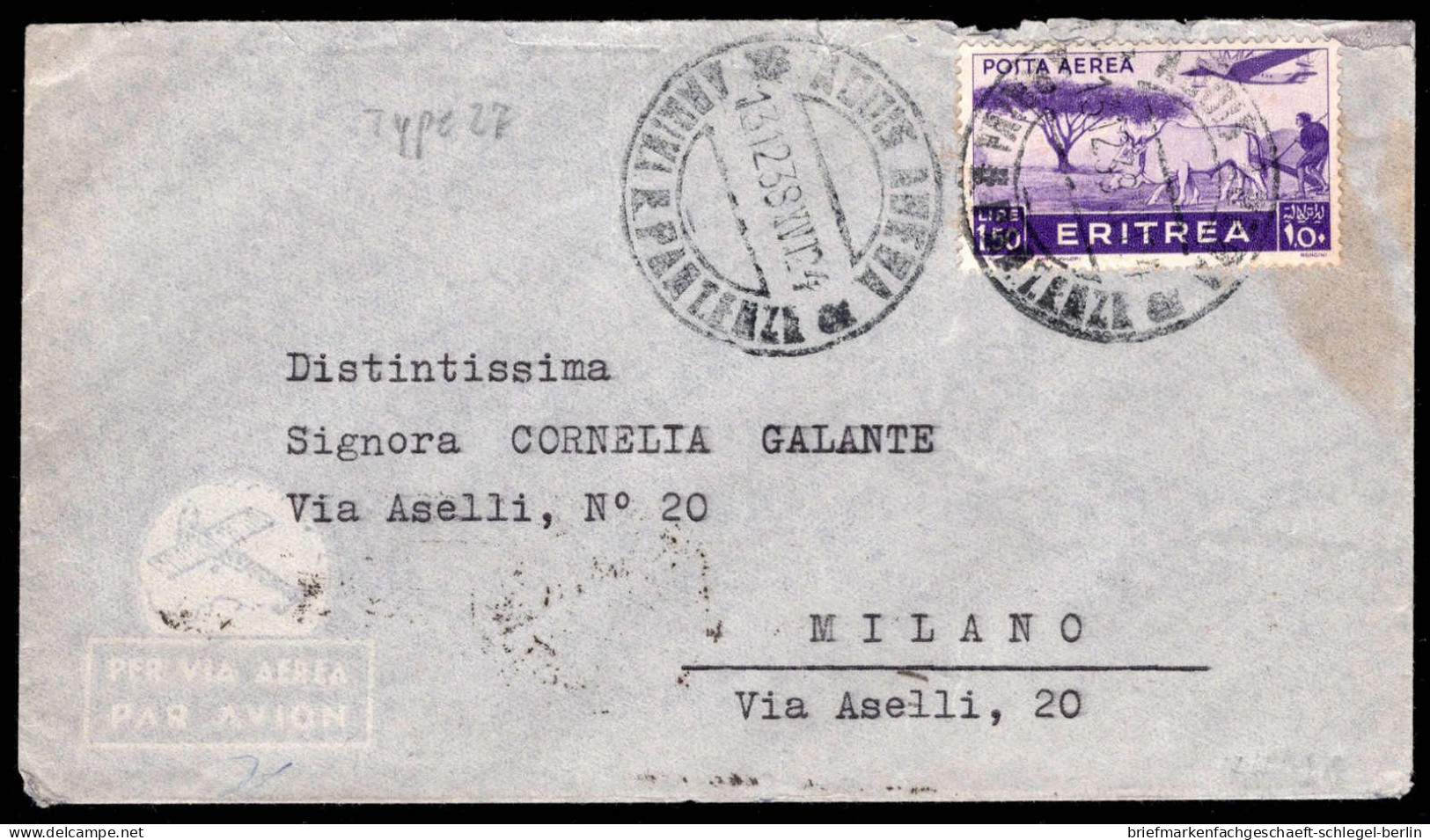 Italienisch Eritrea, 1939, 238, Brief - Altri & Non Classificati