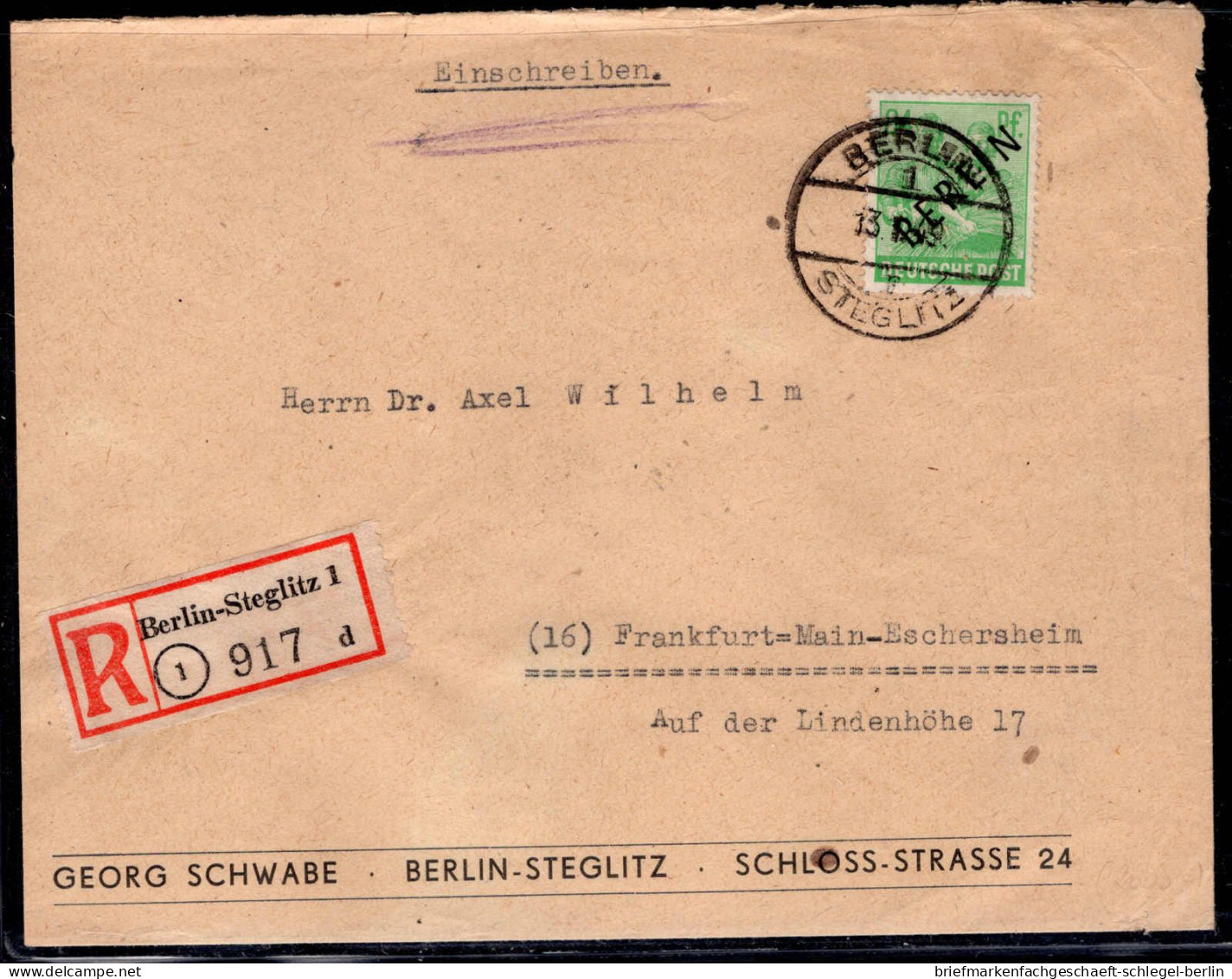 Berlin, 1949, 16, Brief - Other & Unclassified