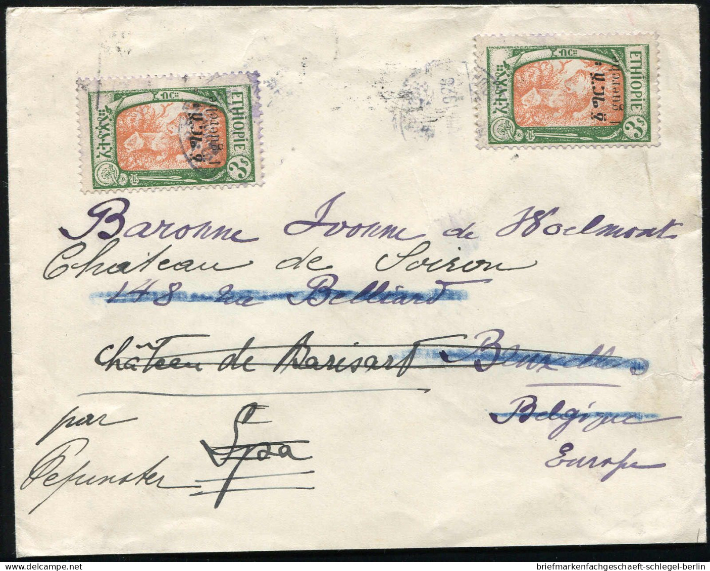 Äthiopien, 1928, 89, Brief - Etiopía