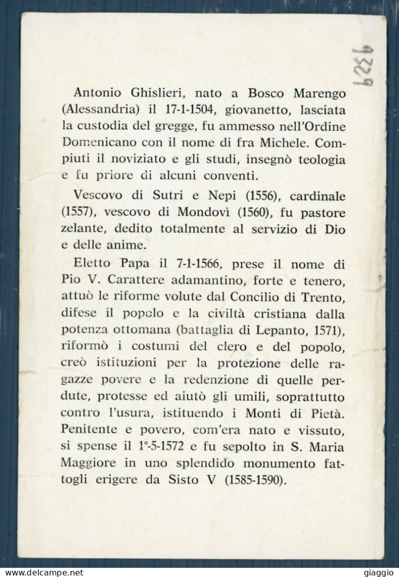 °°° Santino N. 9329 - San Pio V Papa °°° - Religion & Esotérisme