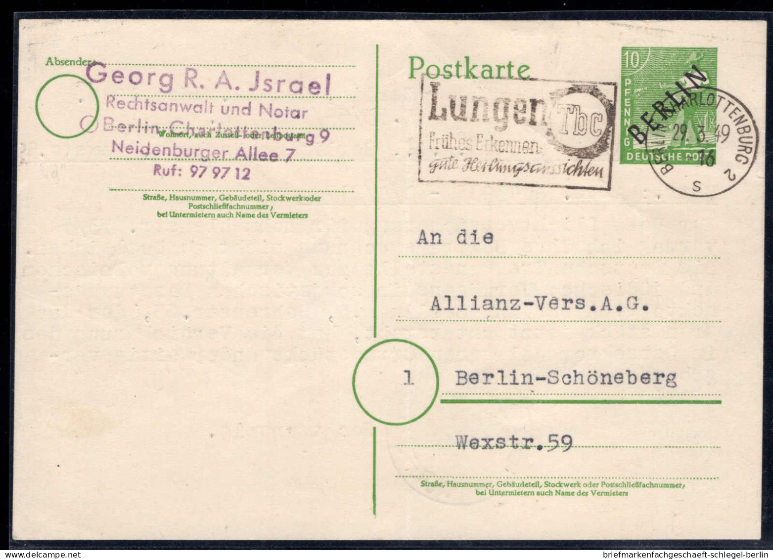 Berlin, 1949, P 1, Brief - Other & Unclassified