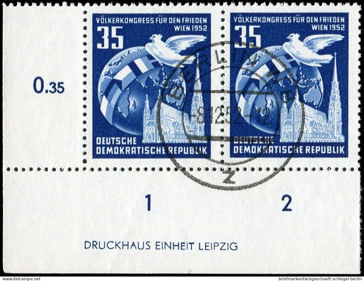 DDR, 1952, 321 YII (2) DV, 321 YII (2) DZ, Gef.gestempelt, Paar - Altri & Non Classificati