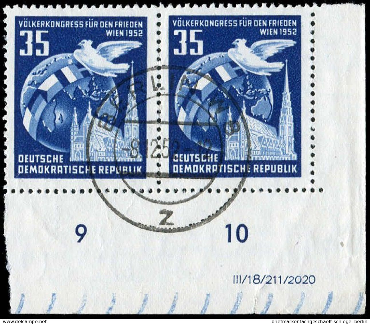 DDR, 1952, 321 YII (2) DV, 321 YII (2) DZ, Gef.gestempelt, Paar - Altri & Non Classificati
