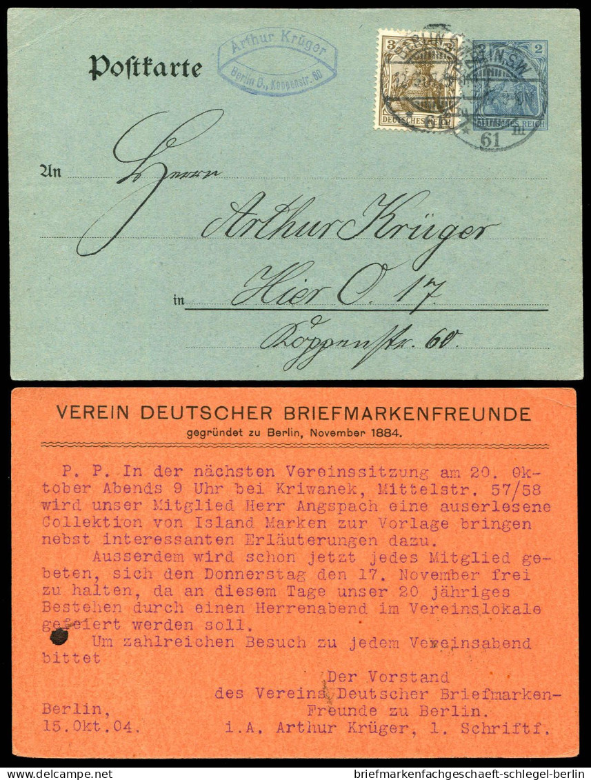 Deutsches Reich, 1904, PP 20 B 6/02+03, Brief - Autres & Non Classés