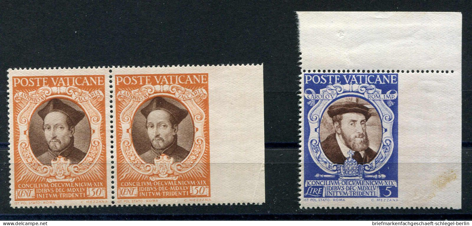Vatikanstaat, 1946, 128, 136 Var., Postfrisch - Other & Unclassified