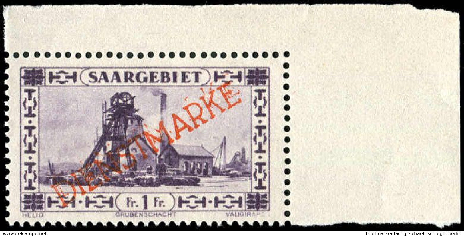Saar, 1927, D 20a DD, Postfrisch, Ungebraucht - Autres & Non Classés