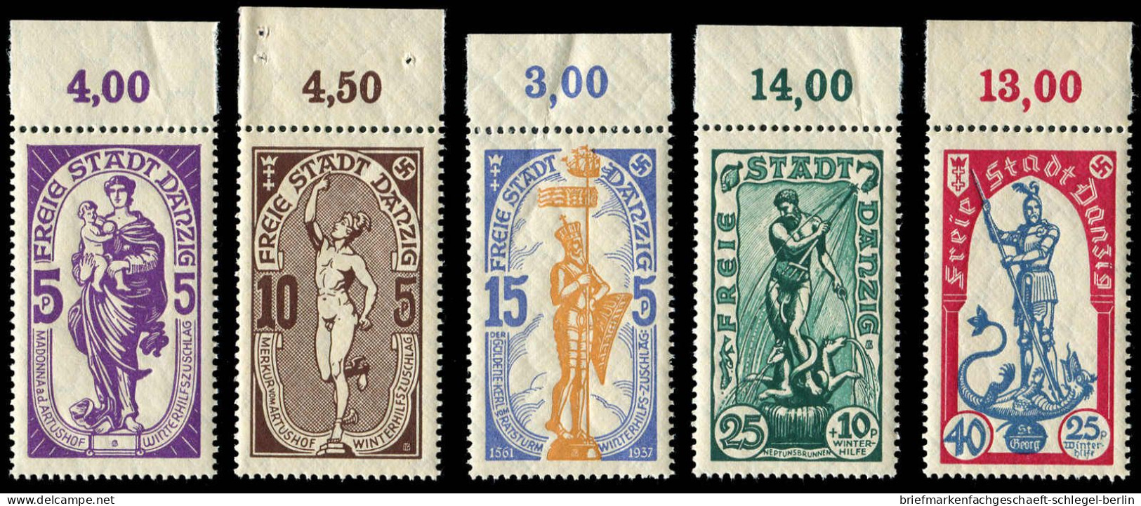 Danzig, 1937, 276-280, Postfrisch - Mint