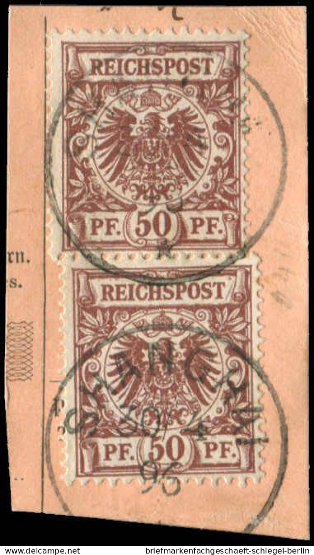 Deutsche Auslandspost China, Vorläufer, 1896, V 50 D, Briefstück - Autres & Non Classés