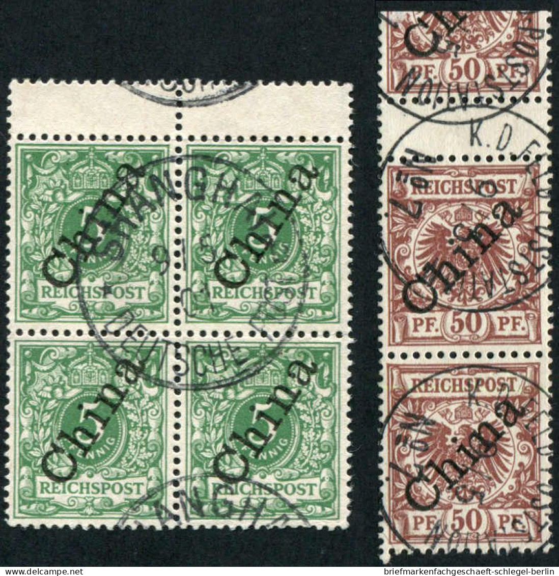 Deutsche Auslandspost China, 1898, 2II, 6II, Gestempelt - Deutsche Post In China