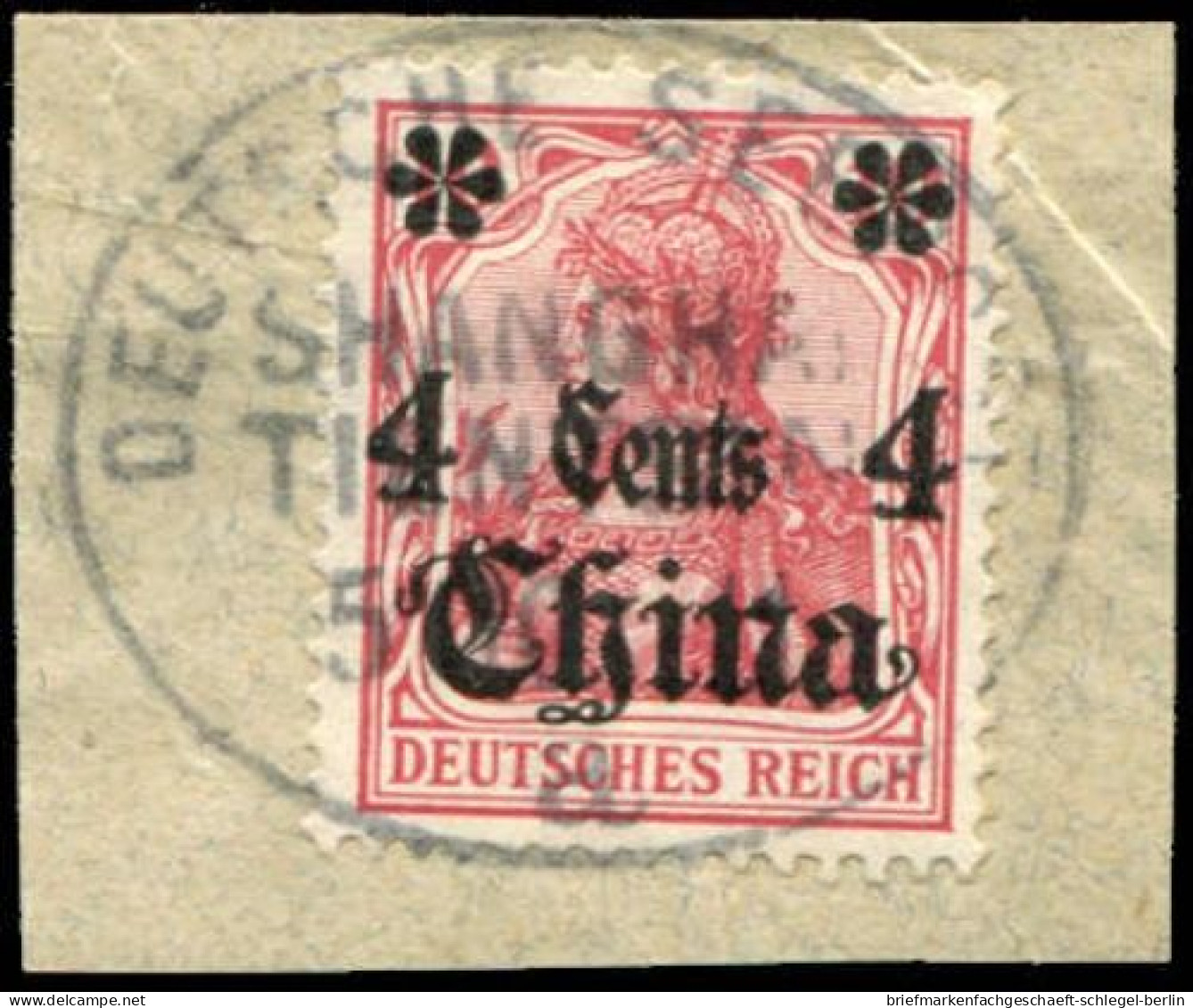 Deutsche Auslandspost China, 1911, Briefstück - Deutsche Post In China