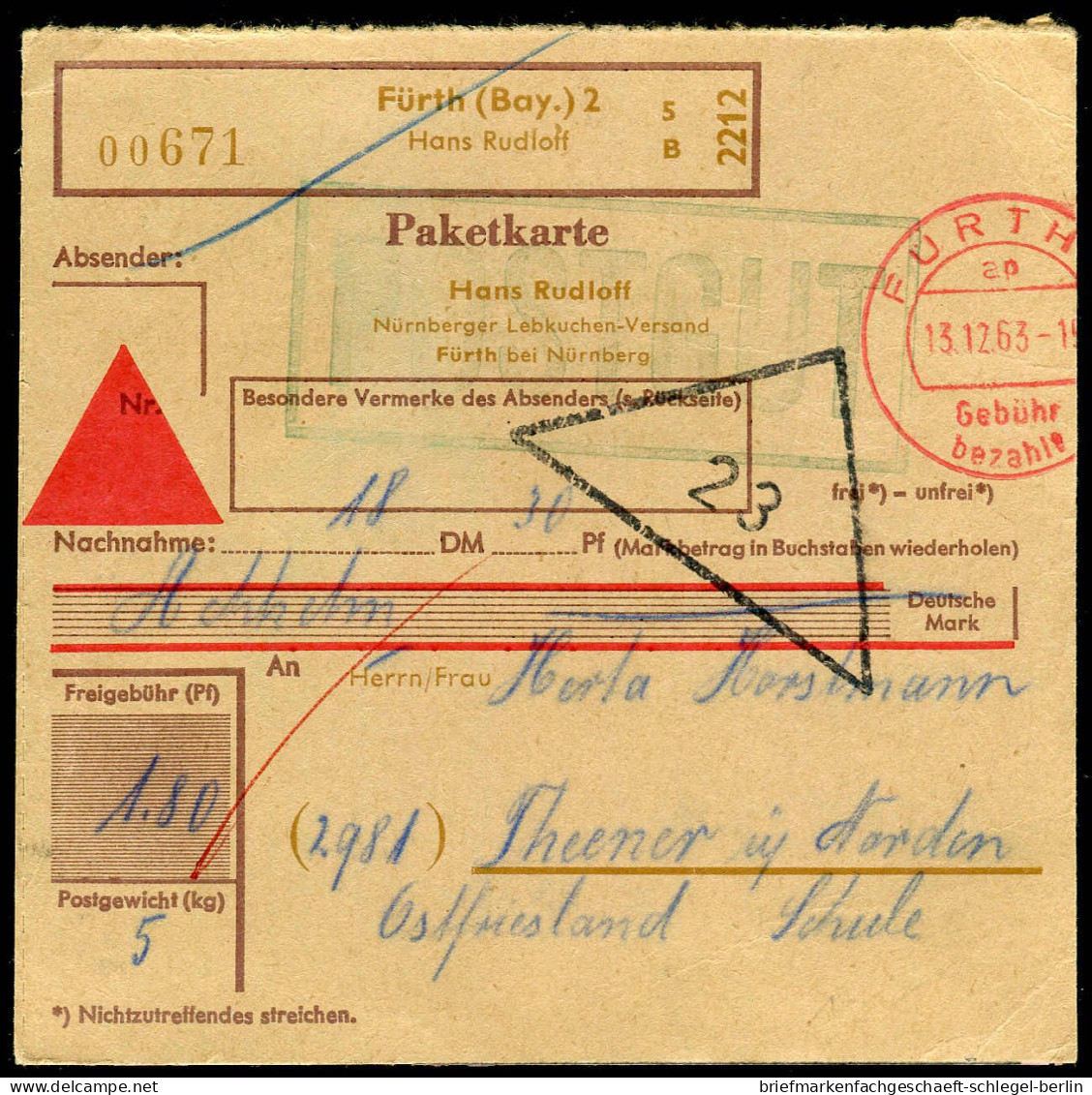 Bundesrepublik Deutschland, 1963, 354, Brief - Sonstige & Ohne Zuordnung