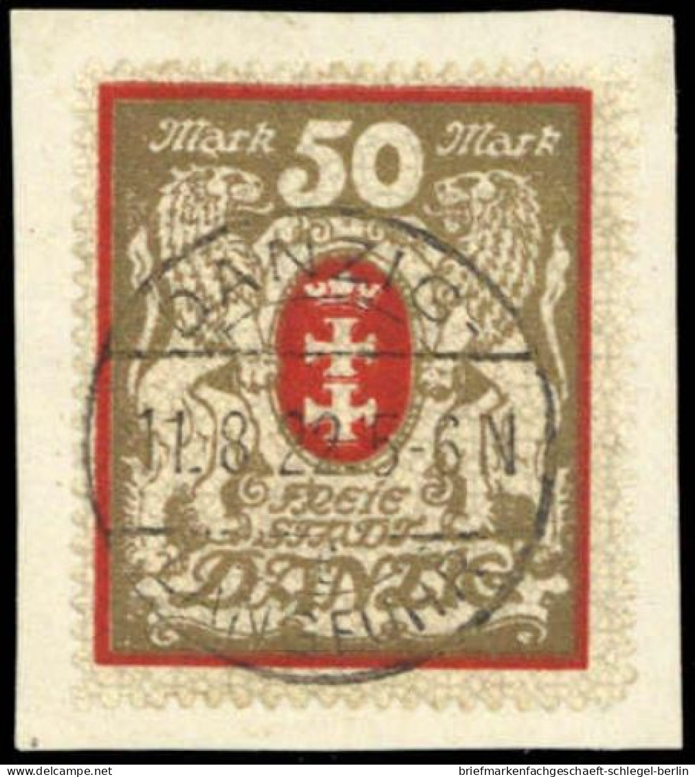 Danzig, 1922, 100 X A, Gef.gestempelt, Briefstück - Oblitérés