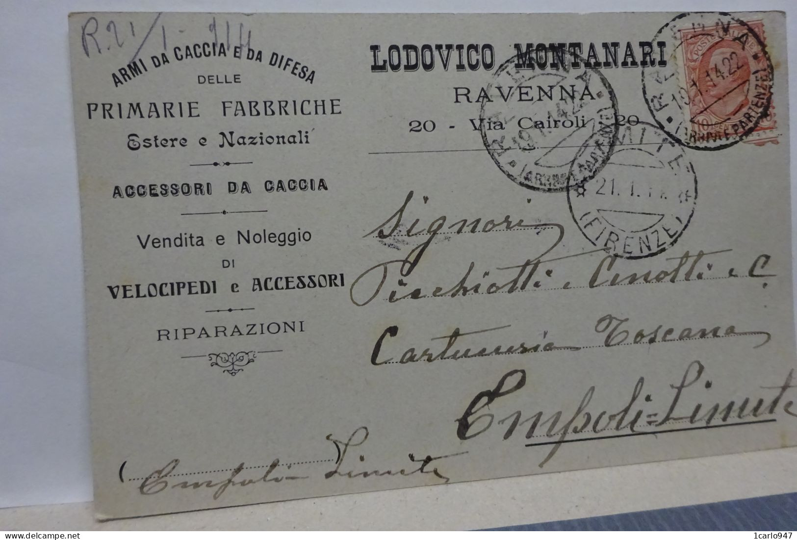 RAVENNA  ---  LODOVICO  MONTANARI --  FABBRICHE ACCESSORI DA CACCIA - Ravenna