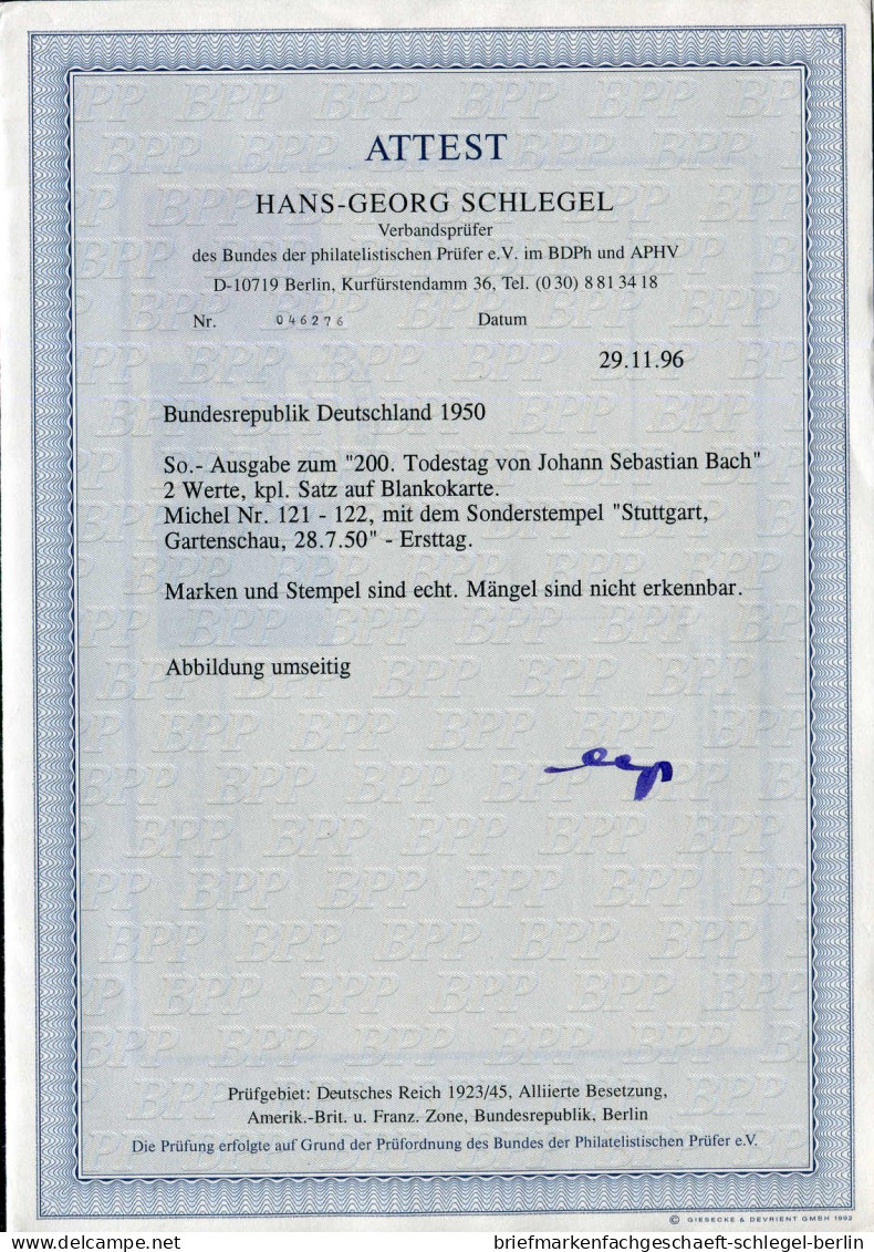 Bundesrepublik Deutschland, 1950, 121 - 122, Brief - Andere & Zonder Classificatie