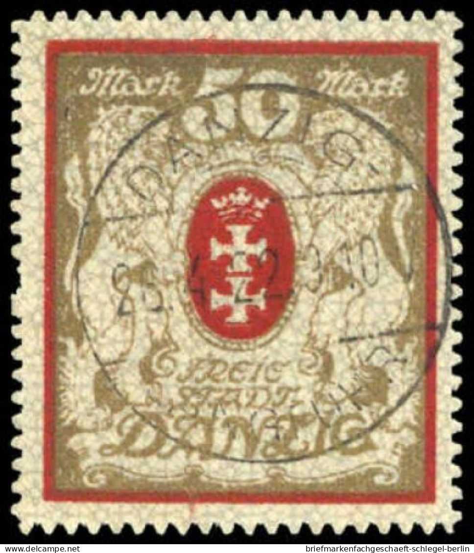 Danzig, 1922, 100 X A, Gef.gestempelt - Used