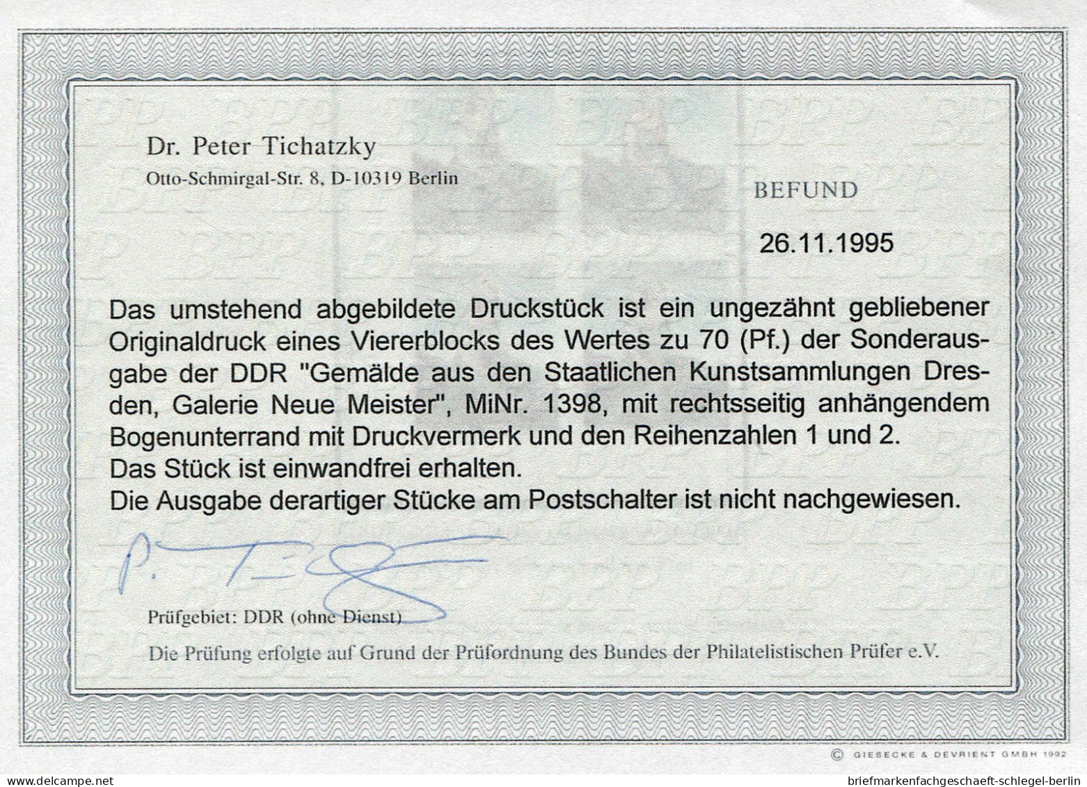 DDR, 1968, 1398 PH, Postfrisch - Altri & Non Classificati