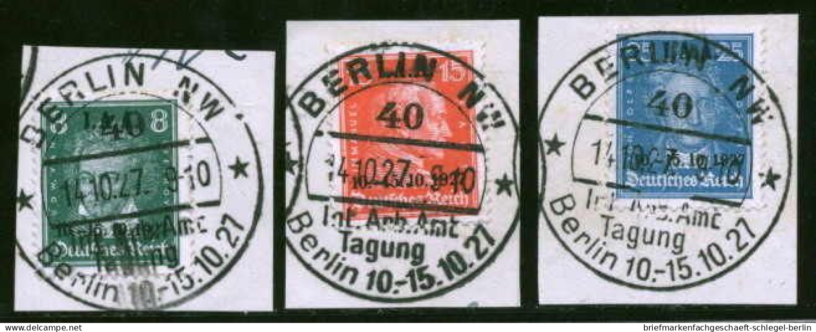 Deutsches Reich, 1927, 407-09, Briefstück - Altri & Non Classificati