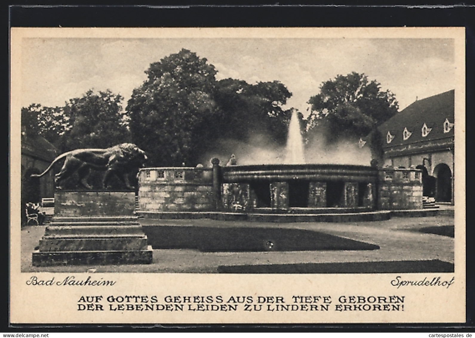 AK Bad Nauheim, Sprudelhof Mit Löwenstatue  - Bad Nauheim