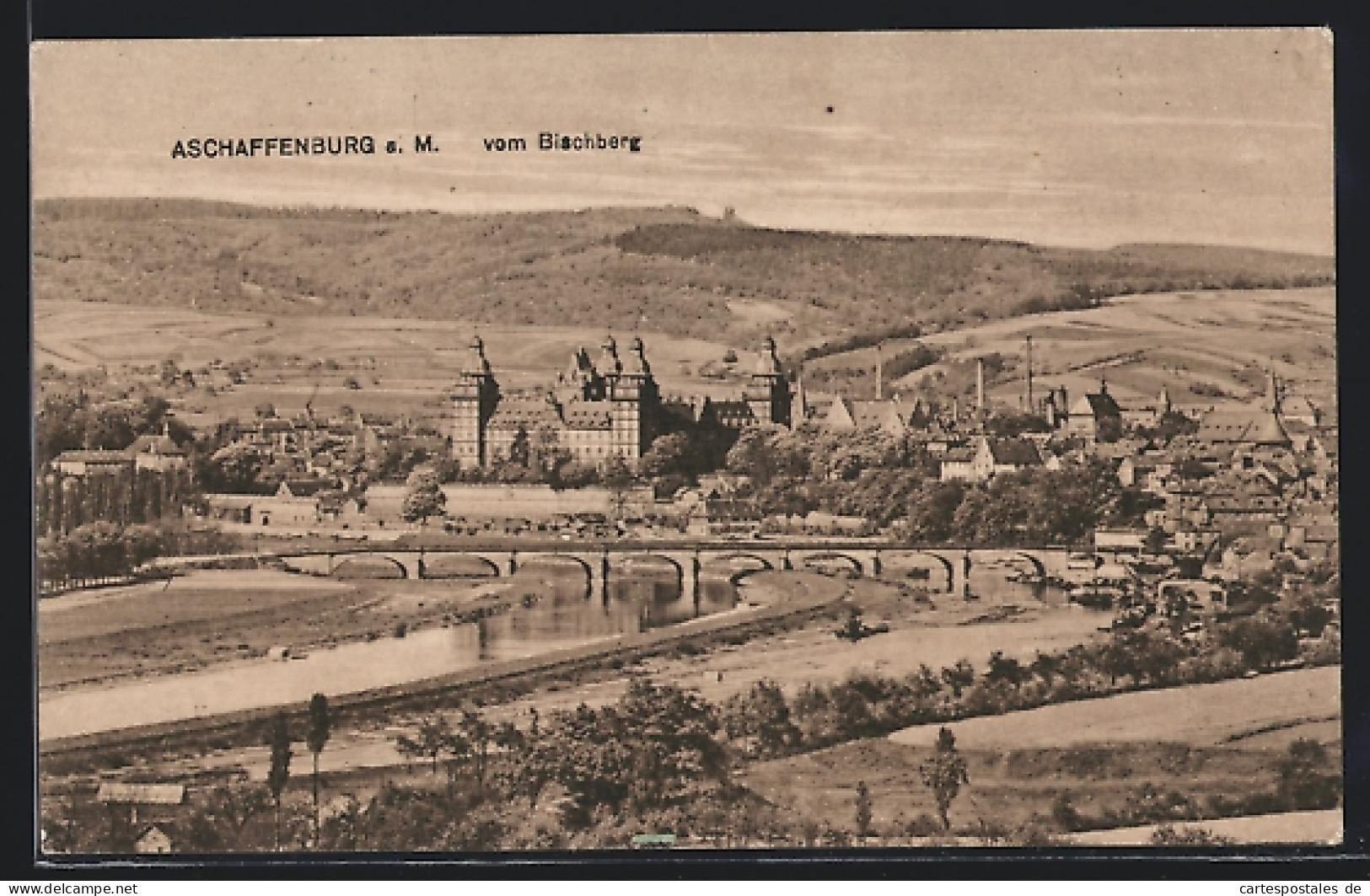 AK Aschaffenburg A. M., Blick Vom Bischberg  - Aschaffenburg