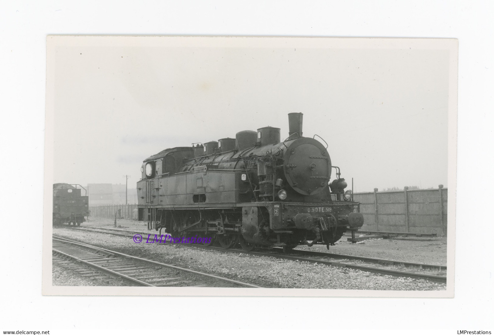 Photo Locomotive 050 TE 519 Gare Calais Ville 1967 Pas Calais 62 Nord Hauts France Train Chemin Fer Loco Vapeur 050TE PO - Trains