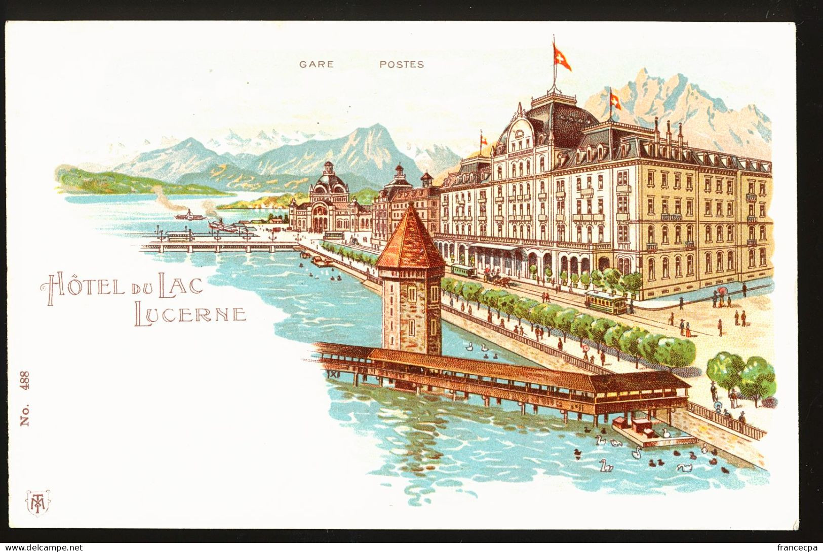 14761 - SUISSE - LUZERN - Hôtel Du Lac - DOS NON DIVISE - Lucerne