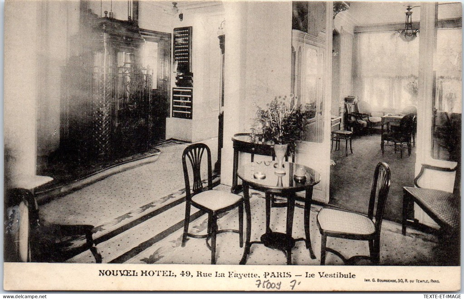 75009 PARIS - Le Nouvel Hotel Rue La Fayette, Le Vestibule. - Arrondissement: 09