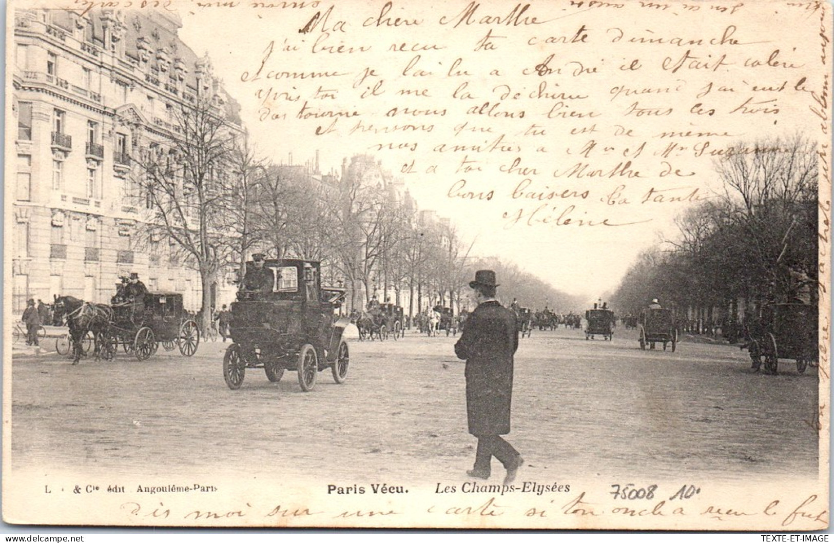 75008 PARIS VECU - Les Champs Elysees. - Paris (08)