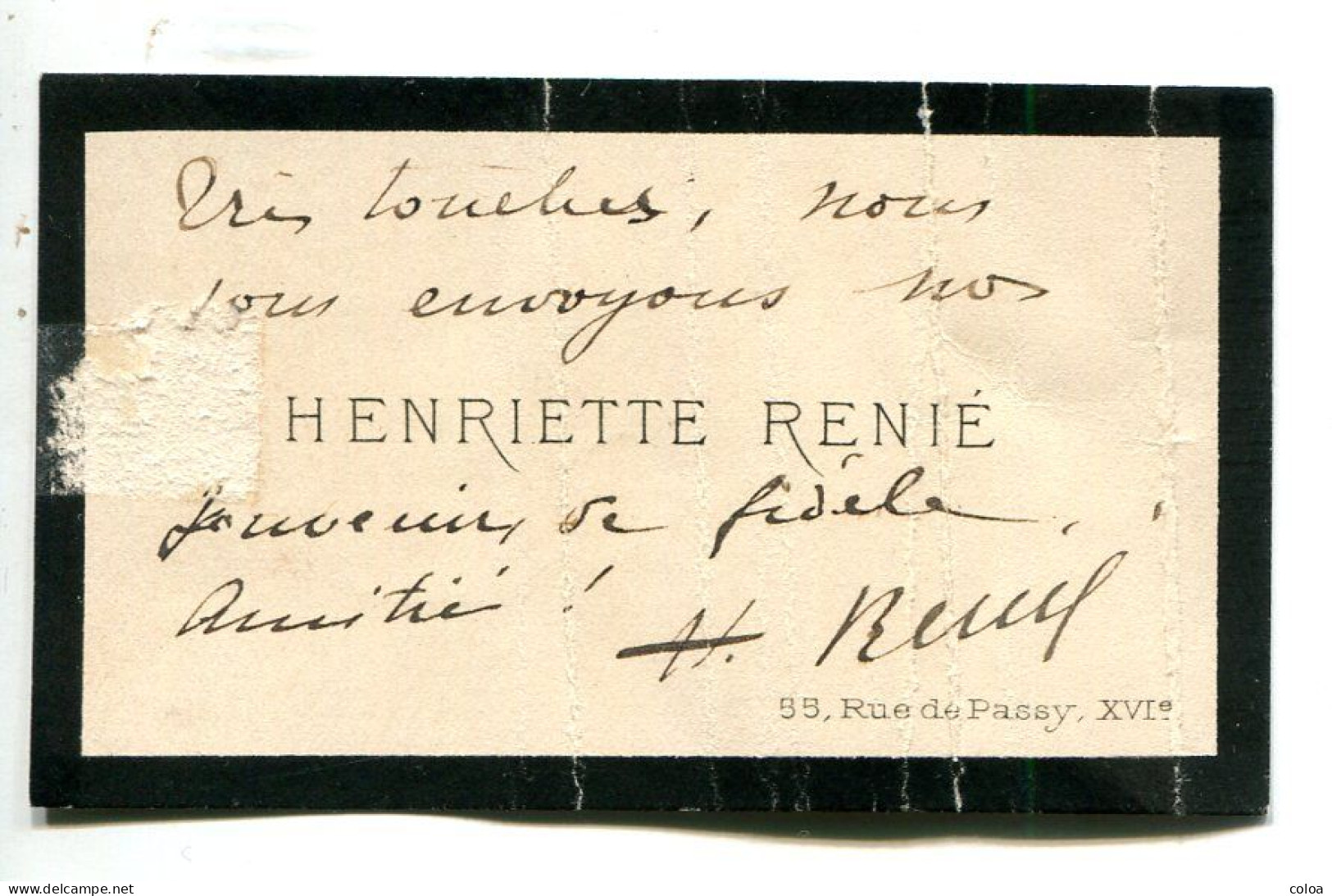 Carte De Visite Henriette RENIE - Visiting Cards