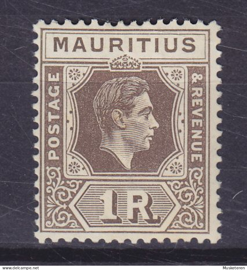 Mauritius 1938 Mi. 211A, 1 R. George VI., ERROR Variety 'AG Flaw', MH* - Maurice (...-1967)