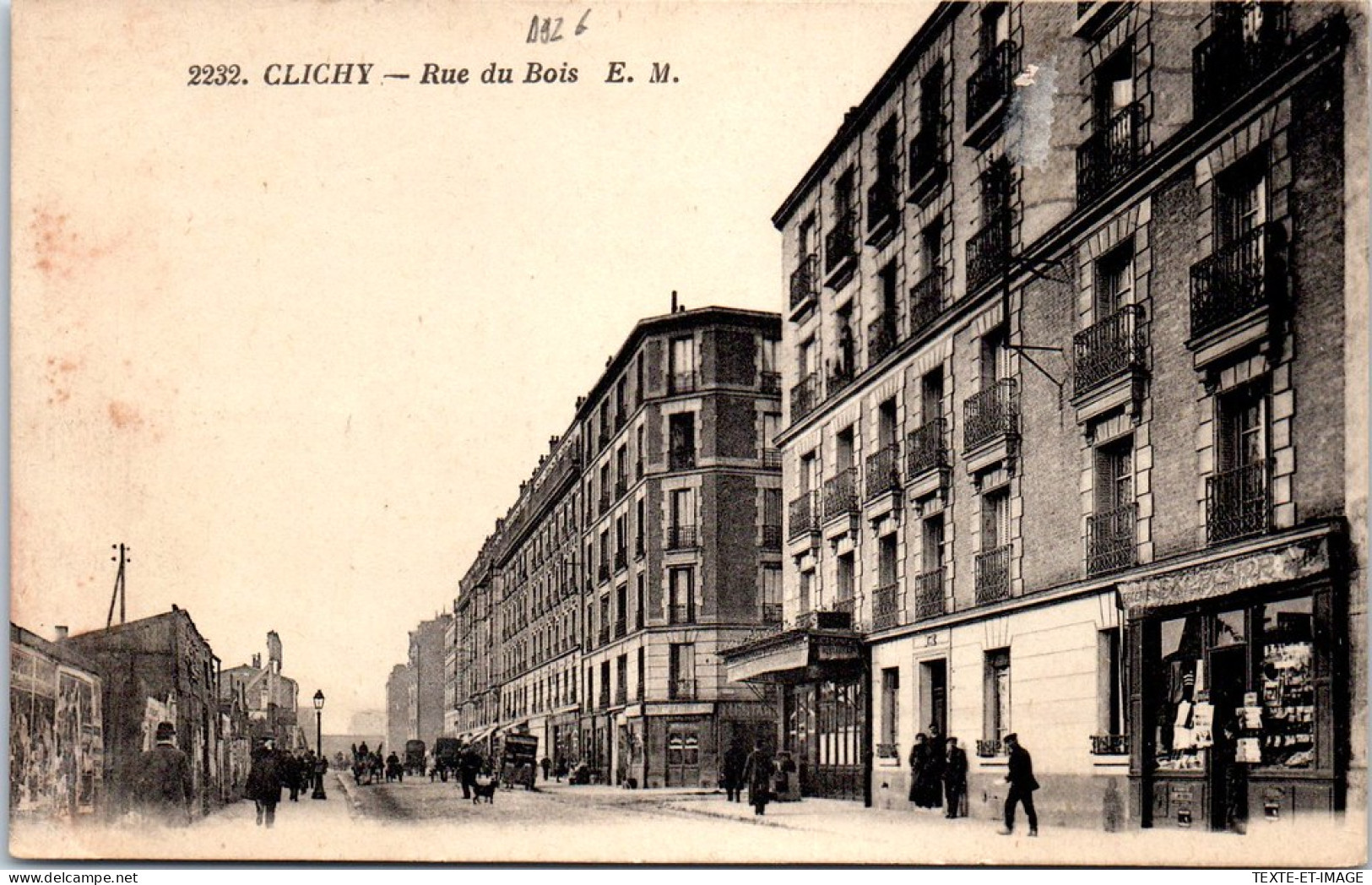 92 CLICHY - Vue De La Rue Du Bois. - Clichy