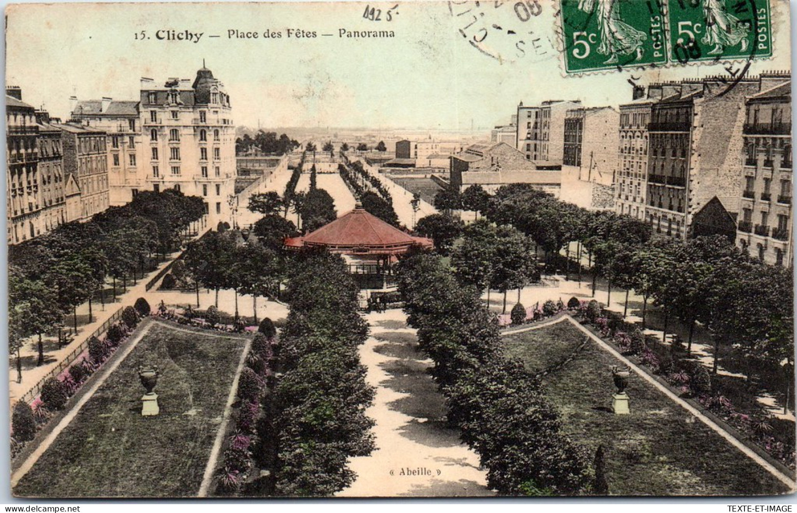 92 CLICHY - Place Des Fetes, Panorama Sur Le Kiosque. - Clichy