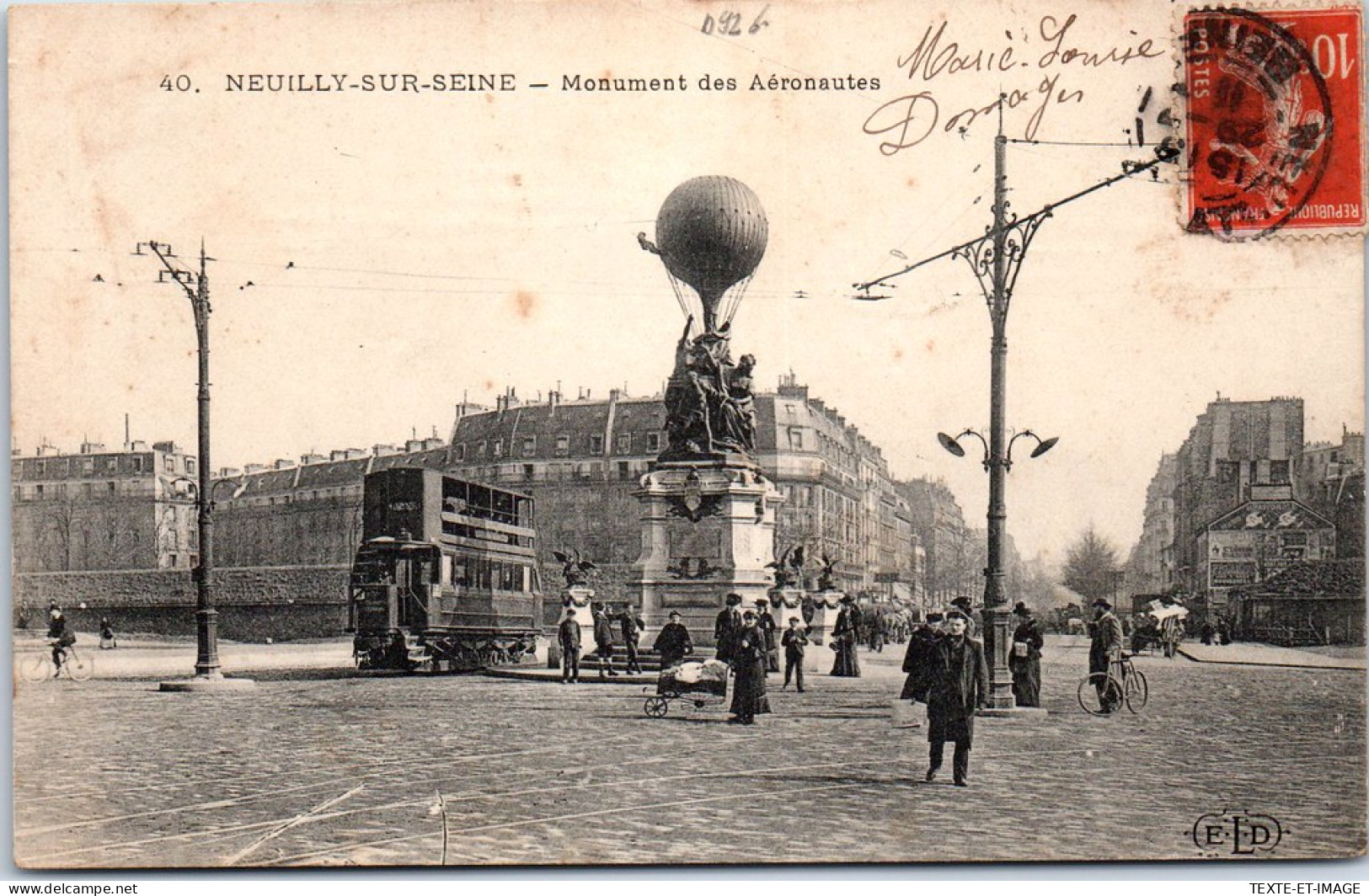 92 NEUILLY SUR SEINE - Le Monument Des Aeronautes. - Neuilly Sur Seine
