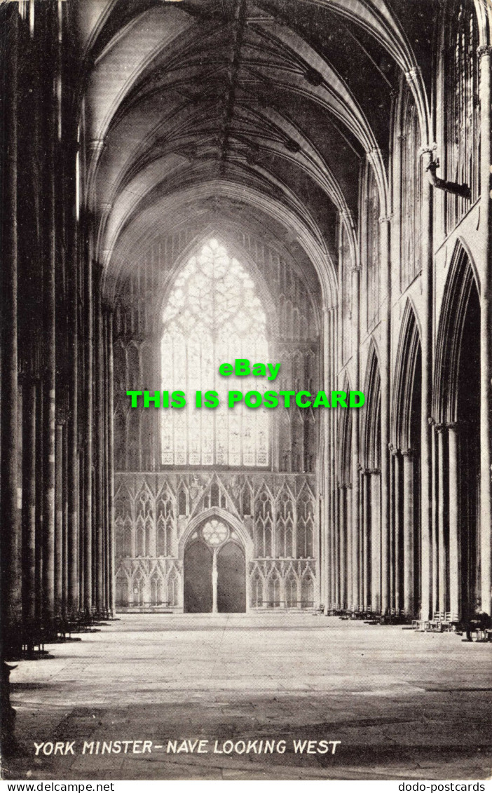 R604564 York Minster. Nave Looking West. T. T. And S. Queen Series. 1907 - Mondo