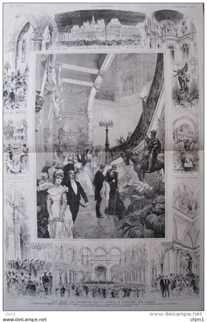 La Fête Du Charité Du 11 Avril à L&acute;hôtel De Ville - Page Original 1885 - Documents Historiques