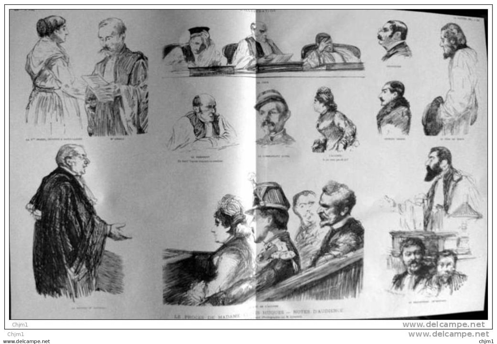 Le Proces De Mme Clovis Hugues - Page Original 1885 - Historical Documents