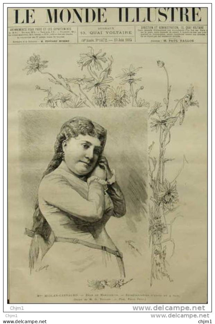 Mme Miolan-Carvalho - Page Original 1885 - Historische Dokumente