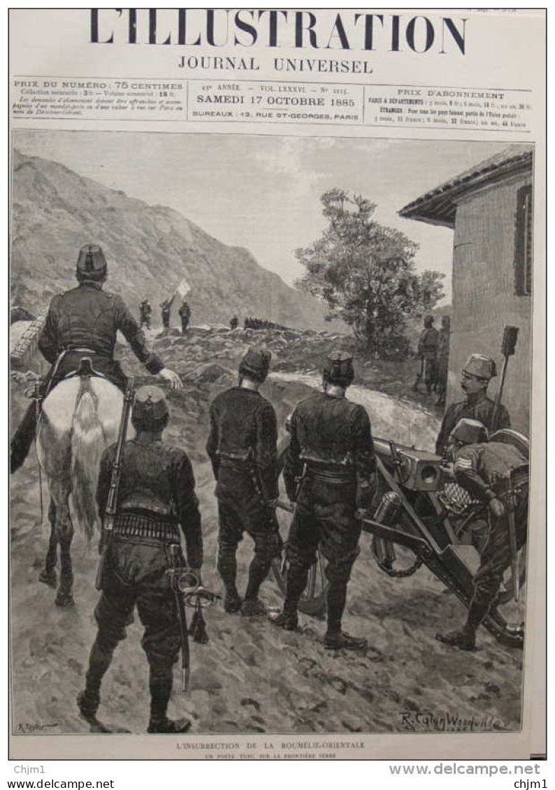 L'insurrection De La Roumelie-Orientale - Un Poste Turc Sur La Frontière Serbe -  Page Original - 1885 - 3 - Historical Documents
