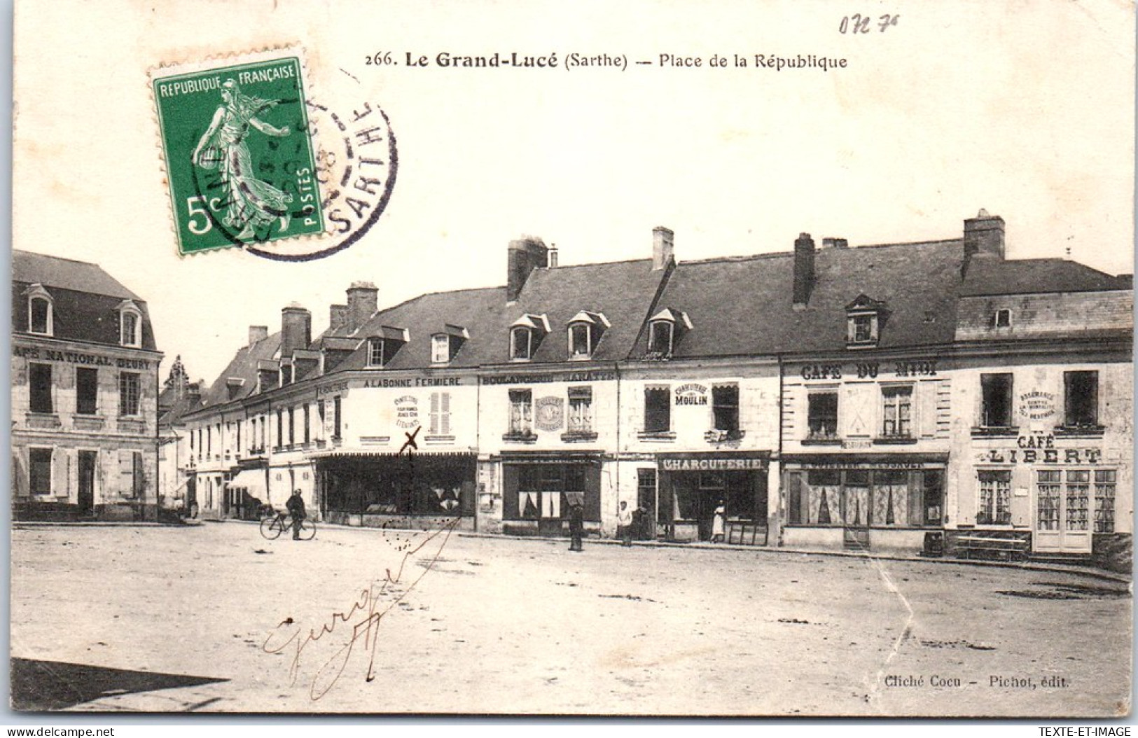72 LE GRAND LUCE - Vue De La Place De La Republique. - Le Grand Luce