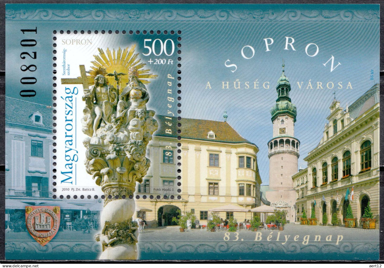 2010, Hungary, City Of Sopron, Architecture, Religion, Sculptures, Stamp Day, Souvenir Sheet, MNH(**), HU BL332 - Neufs