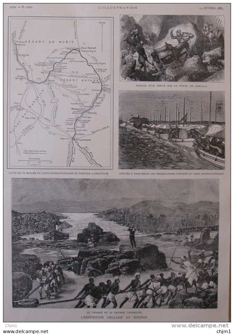 L'expédition Anglaise Au Soudan - Arrivé à Wadi-Halfs - Sur La Route De Dongola - Page Original - 1885 - Documents Historiques