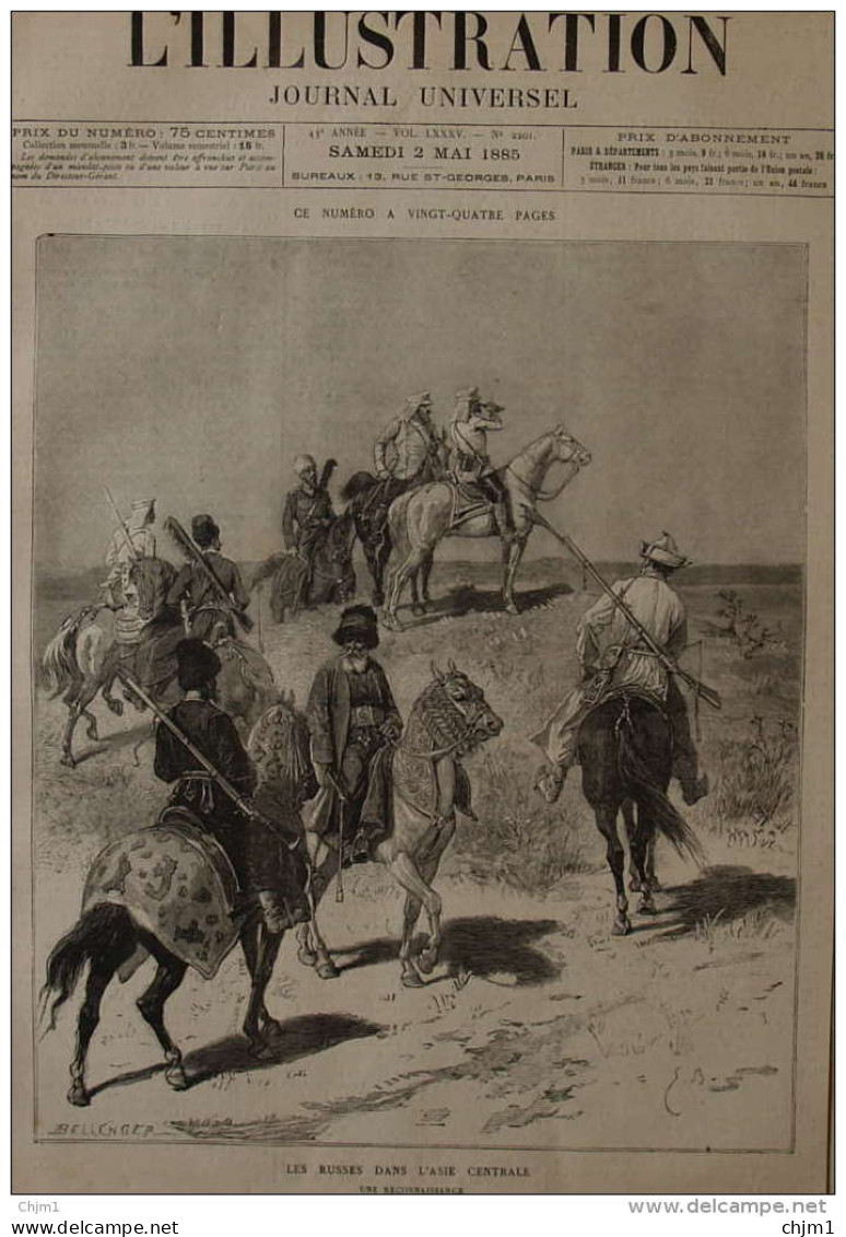 Les Russes Dans L'asie Centrale - Page Original 1885 - Documents Historiques