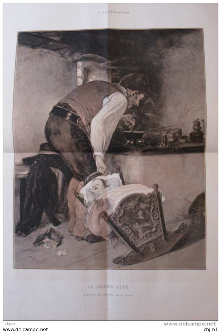 "le Grand-Père", D'après Le Tableau De M. N. Gysis - Page Original 1885 - Historische Dokumente