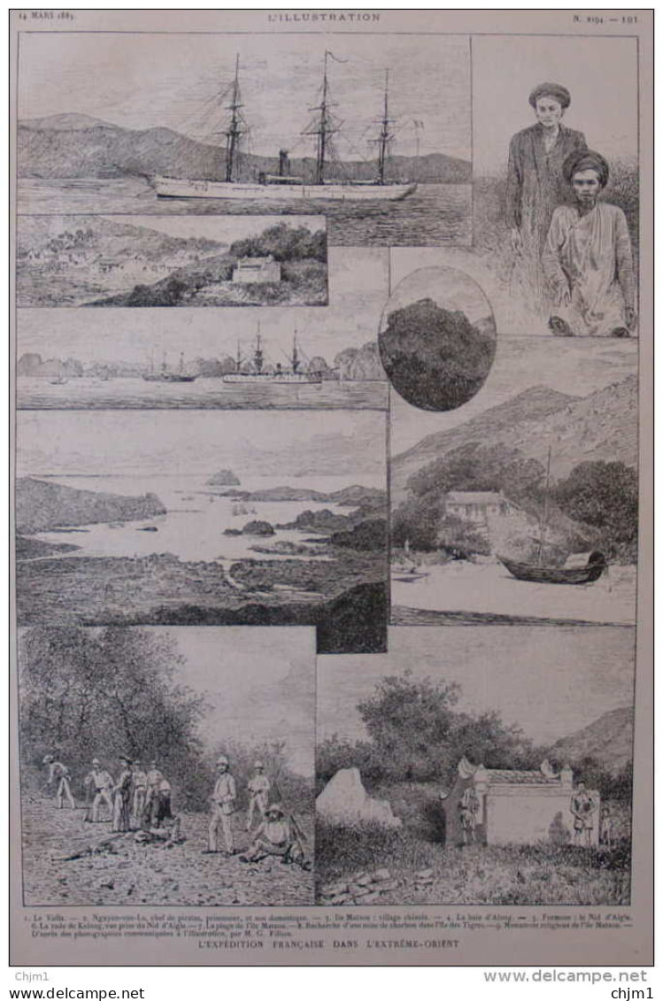 L'expédition Francaise Du Extrême-Orient - Nguyen-van-La, Chef Des Pirates - Ile Matsou - Page Original 1885 - Documents Historiques
