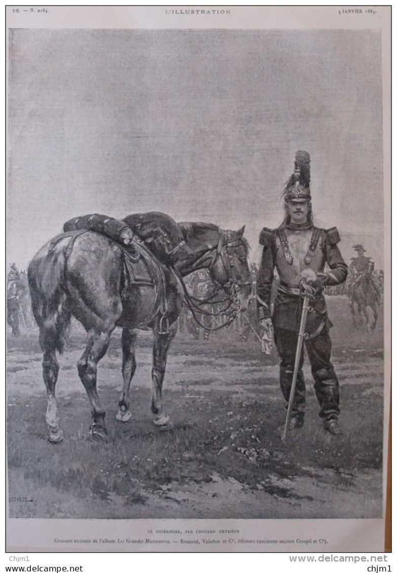 Le Cuirassier, Par Édouard Detaille - Page Original 1885 - Historische Dokumente