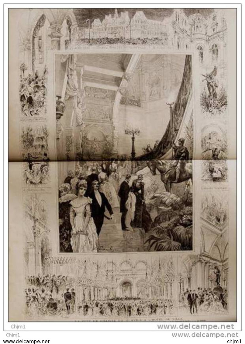 La Fête De Charité Du 11 Avril á L'hôtel De Ville - Page Original  1885 - Documents Historiques