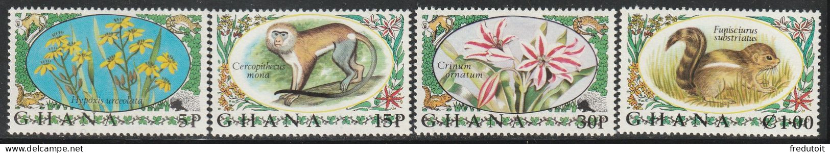 GHANA - N°435/8 ** (1972) Faune Et Flore - Ghana (1957-...)