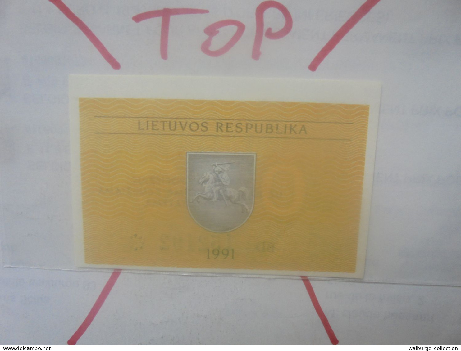 LITUANIE 0,50 TALONAS 1991 Neuf (B.33) - Litauen