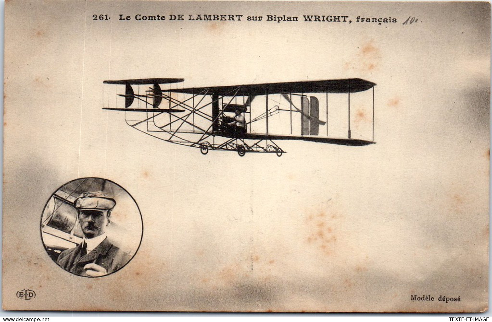 AVIATION - Le Comte DE LA MBERT Sur Biplan WRIGHT  - Other & Unclassified