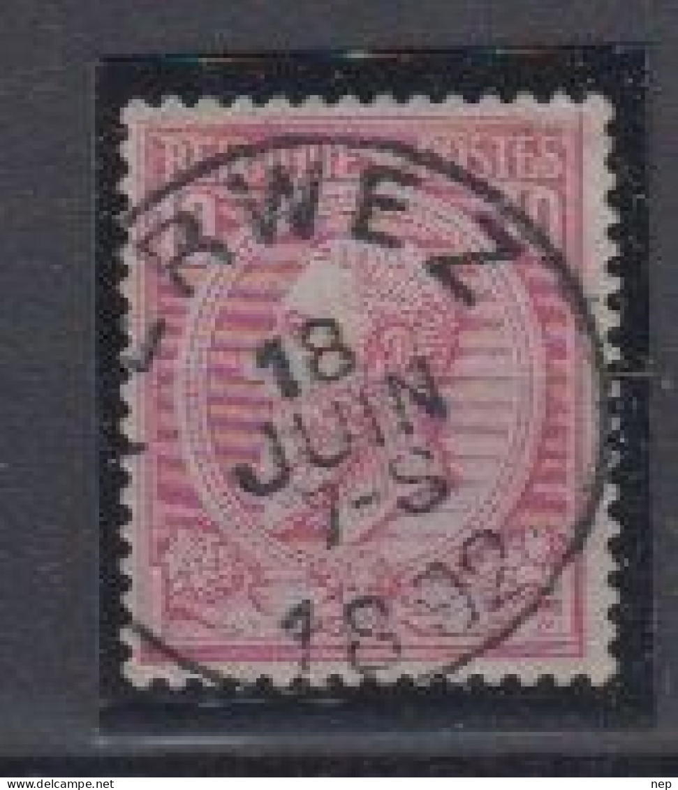 BELGIË - OBP - 1884/91 - Nr 46 T0 (PERWEZ) - Coba + 2.00 € - 1884-1891 Leopoldo II